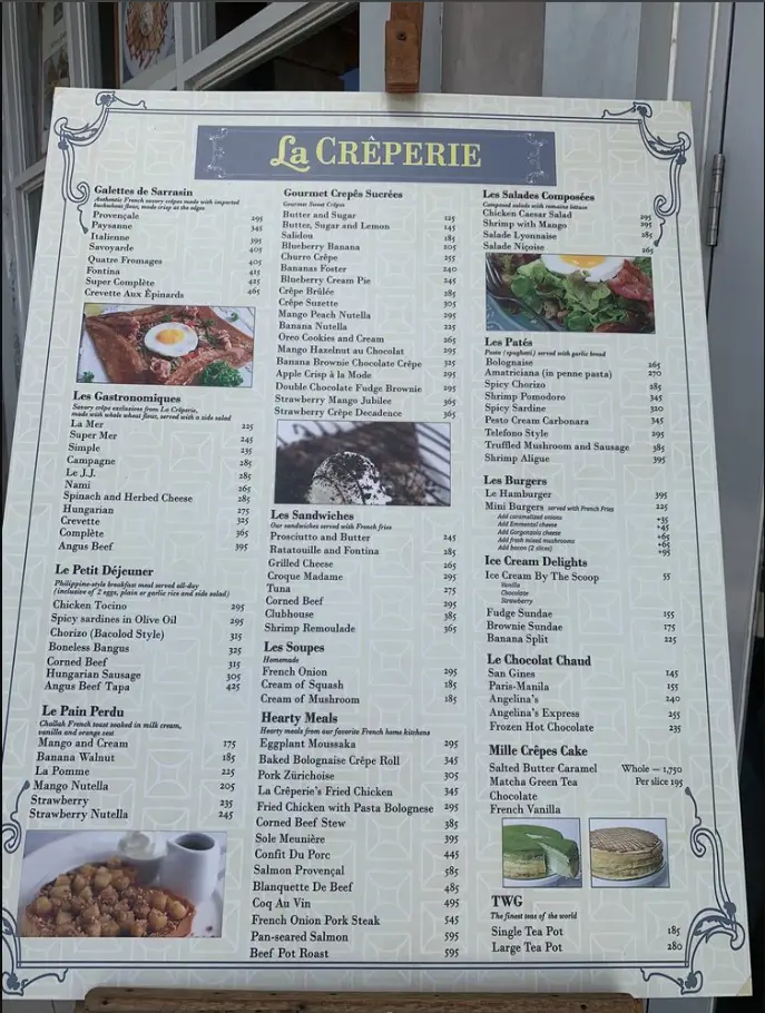 La Creperie Menu