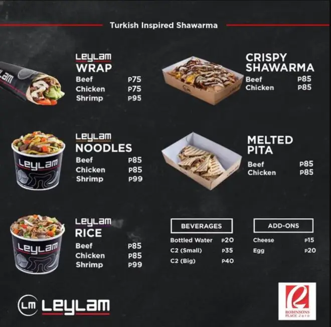 Leylam Menu